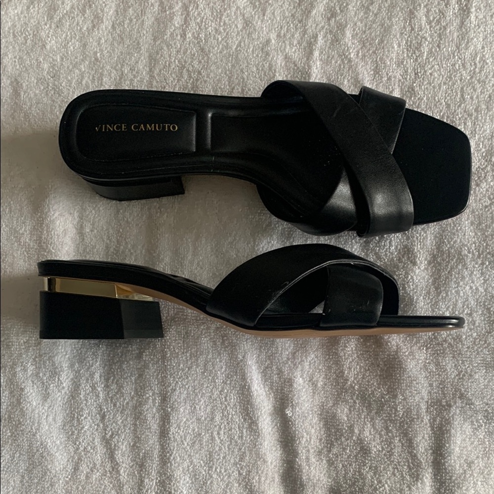 Vince Camuto Black Mules with Block Heel